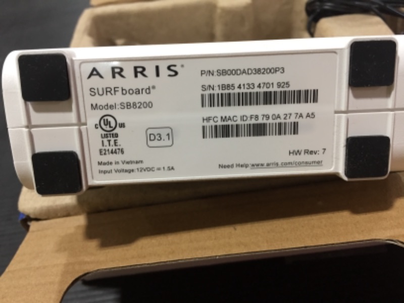 Photo 2 of ARRIS Surfboard SB8200 DOCSIS 3.1 Modem 