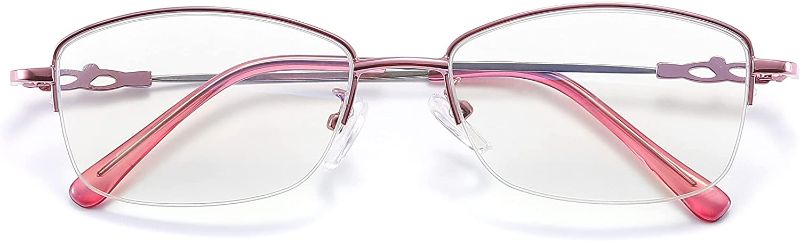 Photo 1 of  Computer Reading Glasses Blue Light Blocking (Pink, 2.0) ---damage package 