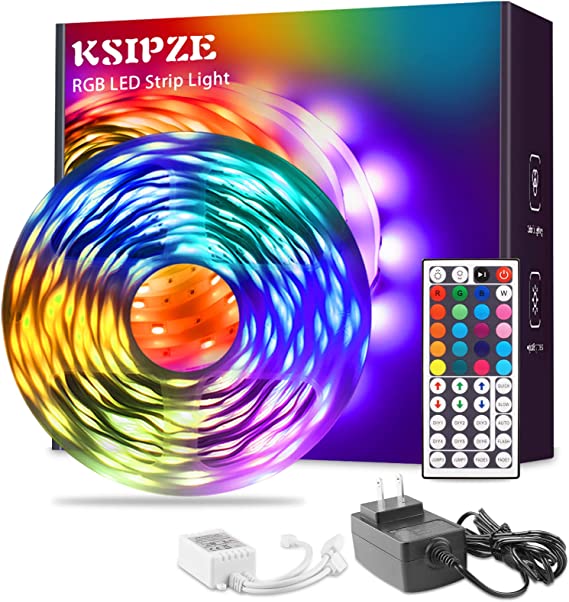 Photo 1 of KSIPZE 50ft Led Strip Lights RGB Color Changing, Led Lights with Remote Control, Led Lights for Bedroom Lighting Flexible Home Decoration
