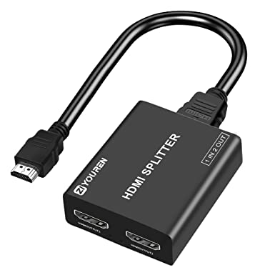 Photo 1 of HDMI Splitter with HD HDMI Cable, 1 in 2 Out 4K HDMI Splitter for Full HD 4K@30HZ 1080P 3D Splitter (1 HDMI Source to 2 HDMI Displays)
