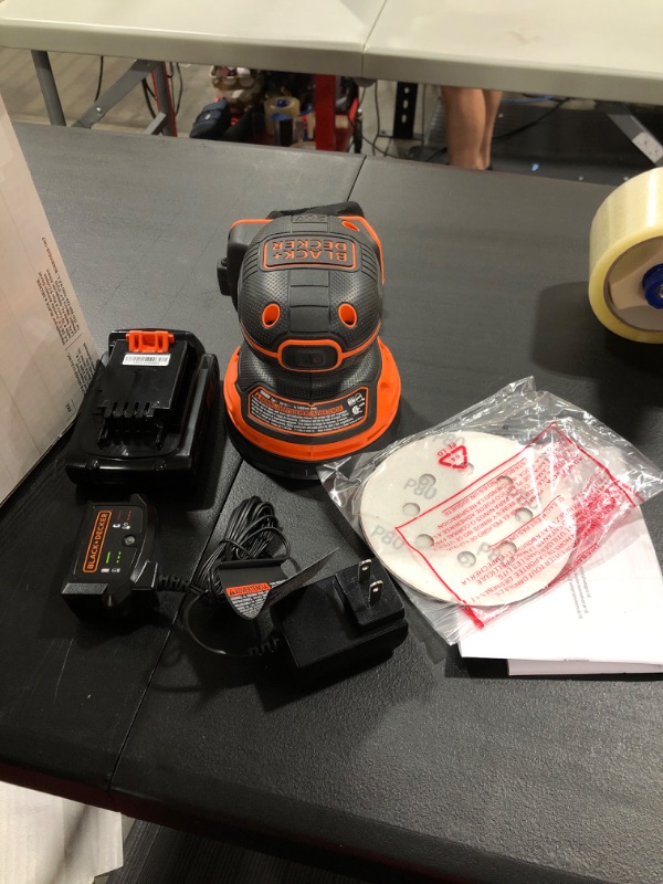 Photo 2 of BLACK+DECKER 20V MAX Random Orbit Sander with Extra 4-Ah Lithium Ion Battery Pack (BDCRO20C & LB2X4020)
