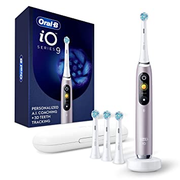 Photo 1 of Oral-B iO Series 9 Electric Toothbrush with 3 Replacement Brush Heads, Rose Quartz
