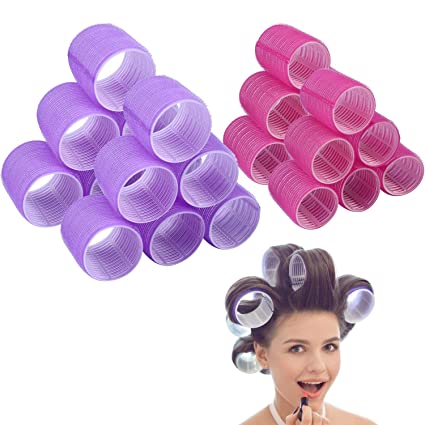 Photo 1 of Jumbo Size Hair Roller sets, Self Grip, Salon Hair Dressing Curlers, Hair Curlers, 2 size 24 packs (12XJUMBO+12XLARGE)…
