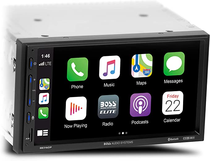 Photo 1 of BOSS Audio Systems Elite BE7ACP Car Multimedia Player with Apple CarPlay Android Auto - 7 Inch LCD Capacitive Touchscreen, Double Din, Bluetooth, No CD/DVD Player, USB, SD, AV in, AM/FM Radio
