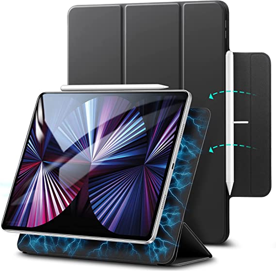 Photo 1 of ESR Rebound Magnetic Case Compatible with iPad Pro 11 Inch Case 2021/2020/2018 (3rd/2rd/1st Generation), Magnetic Attachment, Auto Sleep/Wake, Supports Pencil 2, iPad Pro 11 Case, Black
