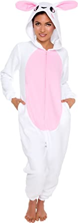 Photo 1 of Slim Fit Bunny Rabbit One Piece - Plush Adult Animal Costume Jumpsuit by FUNZIEZ! (Large)