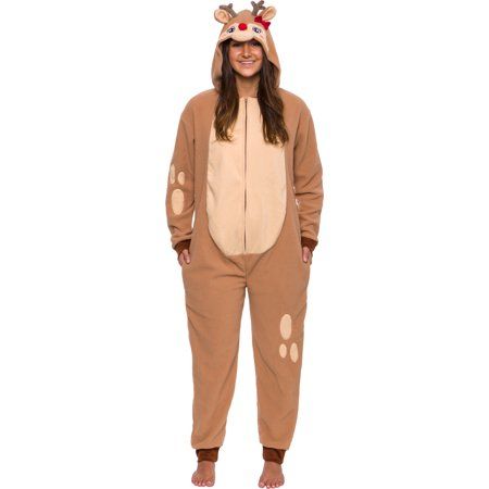 Photo 1 of Funziez! Pajamas Reindeer Jumpsuit Women S Fancy-Dress Costume for Adult Regular (Small)