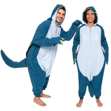 Photo 1 of FUNZIEZ! Velociraptor Dinosaur Costume Pajamas - One Piece Jumpsuit (Large)
