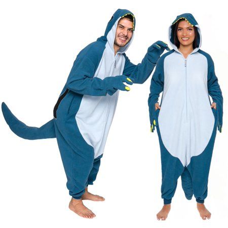 Photo 1 of FUNZIEZ! Velociraptor Dinosaur Costume Pajamas - One Piece Jumpsuit (Medium)
