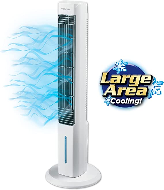 Photo 1 of Arctic Air Tower 2.0 Evaporative Air Cooler - Large Area Room Cooling, 4 Speed Settings, Quiet Oscillation, Space-Saving, Perfect for Bedroom, Living Room, Office & More
