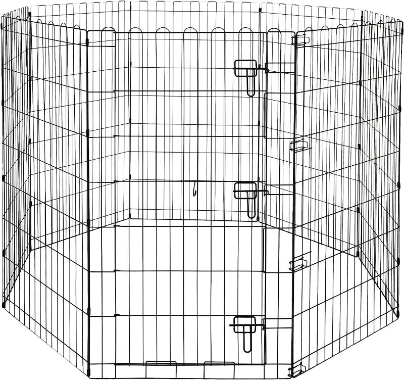 Photo 1 of Amazon Basics Foldable Metal Dog and Pet Exercise Playpen, (Large - 42"H)
