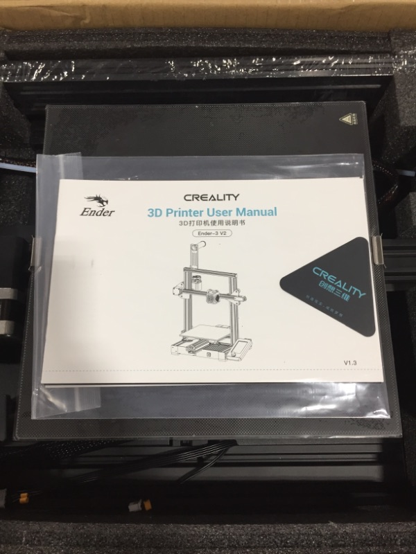 Photo 5 of CREALITY Official Ender 3 V2 3D Printer with MeanWell Power Supply Upgraded Version of Ender 3 Pro Silent Motherboard Mainboard for Carborundum Glass Platform LCD Screen Printing Size 8.6x8.6x9.8in
