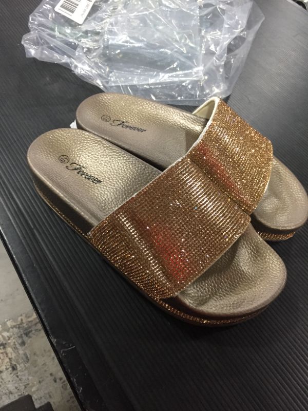 Photo 2 of Forever Link Viste-07 Rhinestone Glitter Slide Slip On Flatform Footbed Sandal Slippers
6.5 