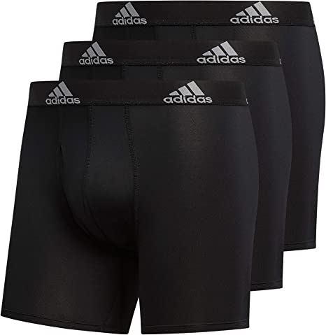 Photo 1 of Adidas Men's Performance Boxer Briefs 3-Pack Black/Black Black/Black Black, Medium - Men's Athletic Performance Bottoms at Academy Sports
