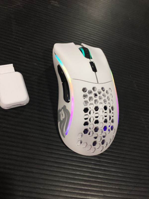 Photo 2 of Glorious Gaming Mouse - Model O 67 g Superlight Honeycomb Mouse, Matte White Mouse
