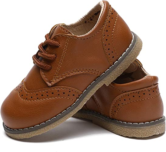 Photo 1 of BENHERO Toddler Boys Girls Dress Shoes Loafers Classic School Uniform Dress Shoes First Walker Outdoor Flat Oxford Shoes(Toddler/Little Kid) 8.5 TODDLER 
