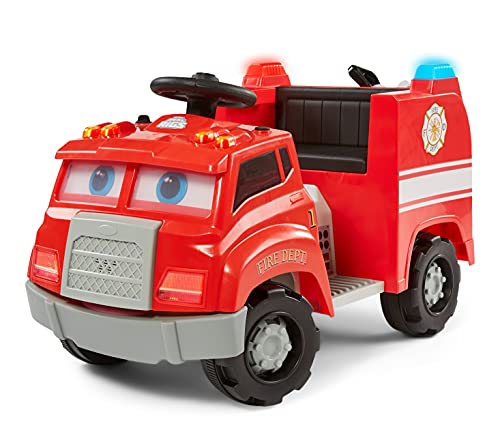 Photo 1 of Kid Trax Real Rigs Toddler Fire Truck Interactive Ride On Toy, Kids Ages 1.5-4 Years, 6 Volt Battery and Charger, Sound Effects, Red
