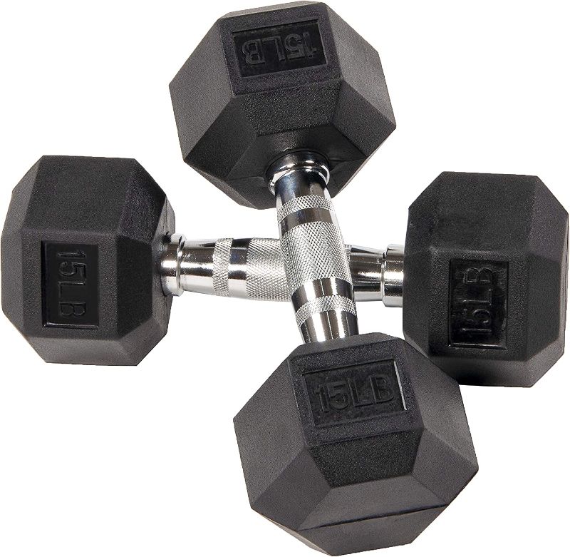 Photo 1 of Balancefrom Rubber Encased Hex Dumbbell in Pairs
