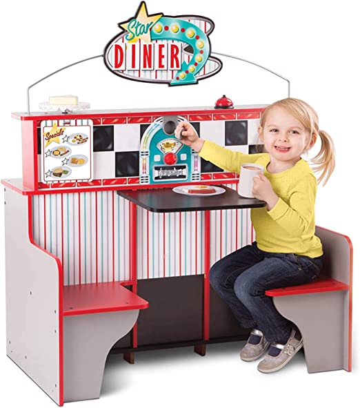 Photo 1 of Melissa & Doug Double-Sided Wooden Star Diner Restaurant Play Space
