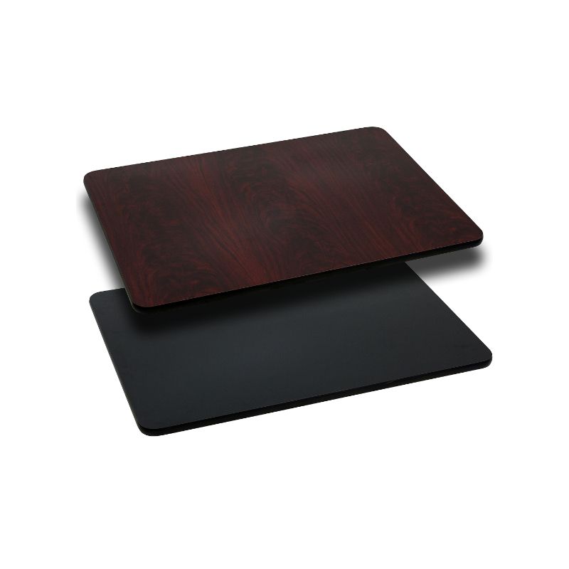 Photo 1 of 24'' X 30'' Rectangular Table Top with Black or Mahogany Reversible Laminate Top - Flash Furniture XU-MBT-2430-GG
