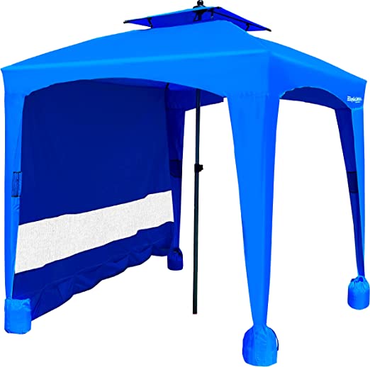 Photo 1 of Beach Cabana Canopy Shelter – Sun Shade Tent – 6’ X 6’ - UPF 50+ - Waterproof - Easy Setup – 2 Layer Wind Vent Umbrella – 6 Ft X 6 Ft – Bonus sidewall – Beach, Lake, Park for Family - 2 to 4 People
