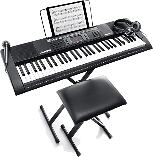 Photo 1 of Alesis Melody 61 Key Keyboard Piano for Beginners with Speakers, Digital Piano Stand, Bench, Headphones, Microphone, Music Lessons and Demo Songs
