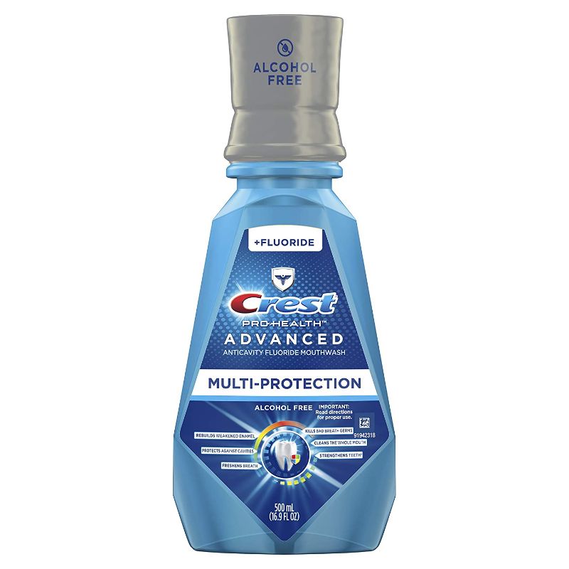 Photo 1 of Crest Pro-Health Advanced Mouthwash, Alcohol Free, Multi-Protection, Fresh Mint, 500 ml, 16.9 Fl Oz