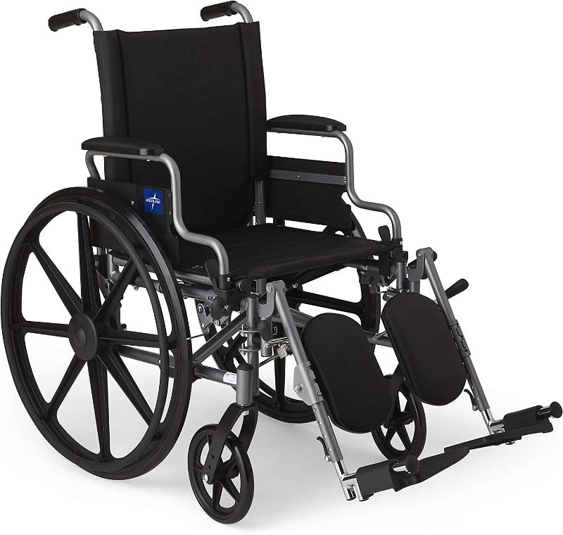 Photo 1 of Medline Wheelchair, Desk-Length Arms and Swing-Away Leg Rests, 18" x 16" Seat