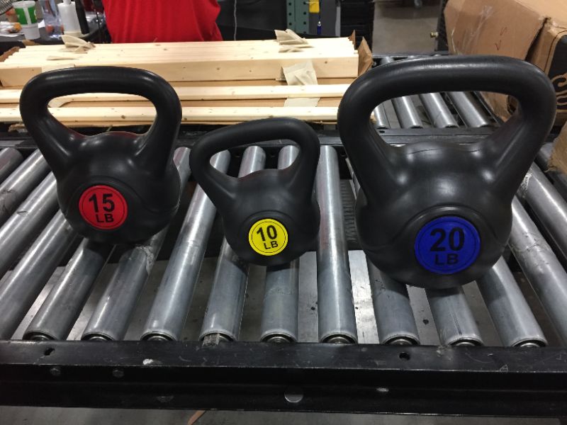 Photo 1 of 3-Piece Kettlebell Weights Set, Weight Available 5,10,20 lbs, Kettlebell for Strength and Conditioning, Fitness and Cross-Training, Black
