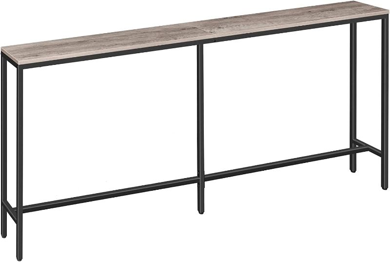 Photo 1 of ALLOSWELL Console Table, 70.9" Narrow Long Sofa Table, Entryway Table, Industrial Sofa Table, Side Table, for Hallway, Living Room, Sturdy and Stable, Easy to Assemble, Greige CTHG18001
