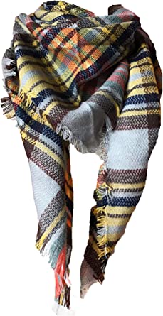 Photo 1 of Wander Agio Womens Warm Long Shawl Winter Wraps Large Scarves Knit Cashmere Feel Plaid Triangle Scarf 3PACK
