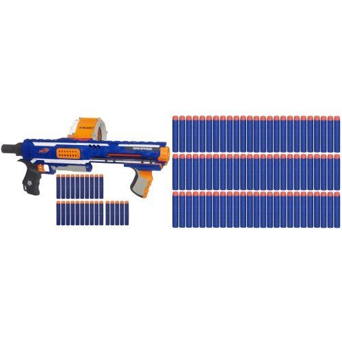 Photo 1 of Nerf Rampage N-Strike Elite Toy Blaster with 25 Dart Drum Slam Fire & 25 Official Elite Foam Darts for Kids, Teens, & Adults (Exclusive)
