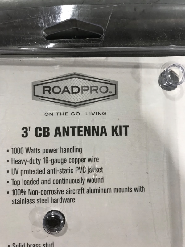 Photo 4 of RoadPro Platinum Series Black 3' 1000W Dual Mirror Mount CB Antenna Kit