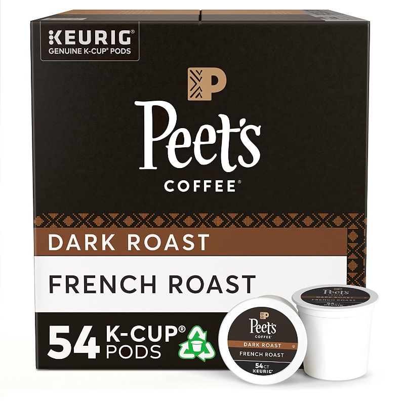 Photo 1 of Peet's Coffee French Roast, Dark Roast, 54 Count Single Serve K-Cup Coffee Pods for Keurig Coffee Maker exp 2/22