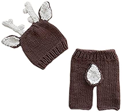 Photo 1 of Newborn Baby Photography Prop Crochet Knitted Deer Hat Pants