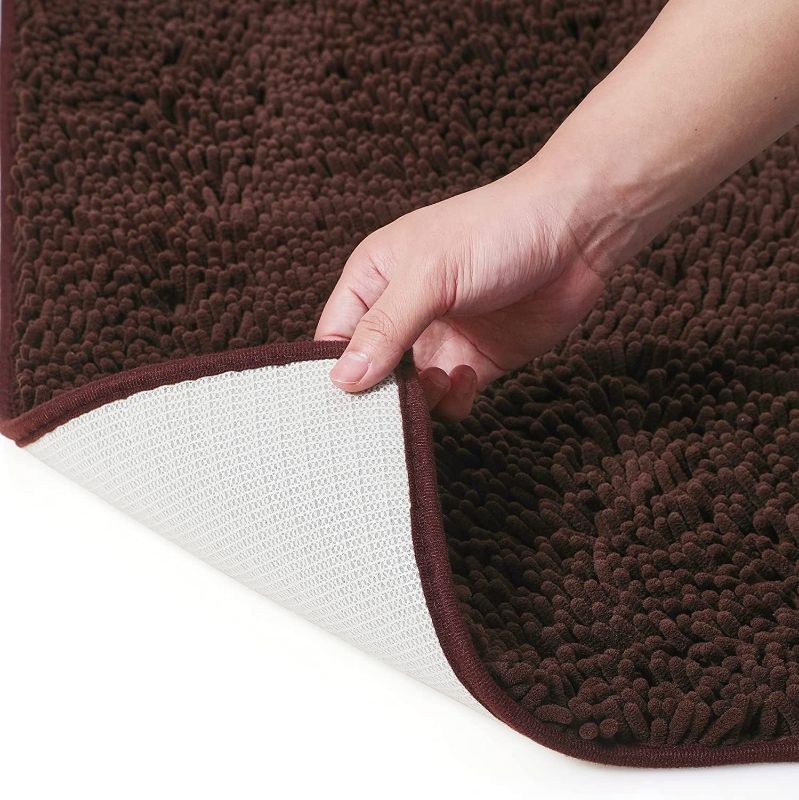 Photo 1 of 
STARHOO Bathroom Rugs Non Slip 17 x 24 Bath Mats for Bathroom Floor Absorbant Chenille Bath Rugs Machine Washable Small Size Brown
