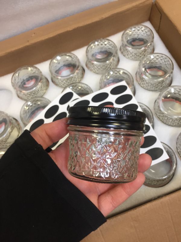 Photo 3 of 4 OZ GLASS JARS WITH LID (40 PACK)
