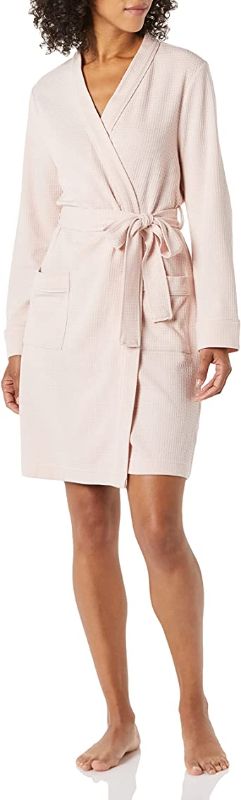 Photo 1 of Amazon Essentials Women's Lightweight Waffle Mid-Length Robe PALE PINK
SIZE XS