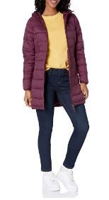 Photo 1 of Amazon Essentials Women's Lightweight Water-Resistant Hooded Puffer Coat 
SIZE XXL
