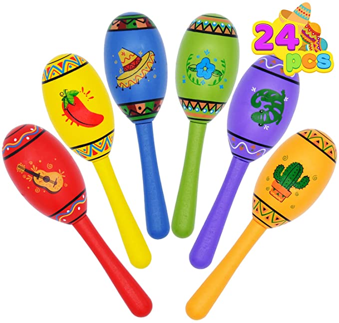Photo 1 of 21 Mini Wooden Fiesta Maracas 6 Designs Noisemaker for Mexican Fiesta, Cinco De Mayo Party Favors, Musical Fun, Birthday Parties, Luau Party, Carnivals, Taco Tuesday Event (21 pcs only-missing 3)