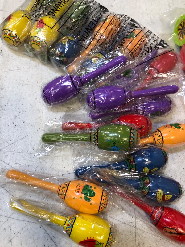 Photo 2 of 21 Mini Wooden Fiesta Maracas 6 Designs Noisemaker for Mexican Fiesta, Cinco De Mayo Party Favors, Musical Fun, Birthday Parties, Luau Party, Carnivals, Taco Tuesday Event (21 pcs only-missing 3)