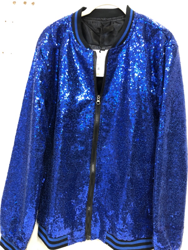 Photo 3 of Blue Sequined Flashy Mens Jacket Size S-M