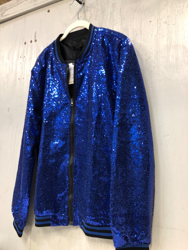 Photo 2 of Blue Sequined Flashy Mens Jacket Size S-M