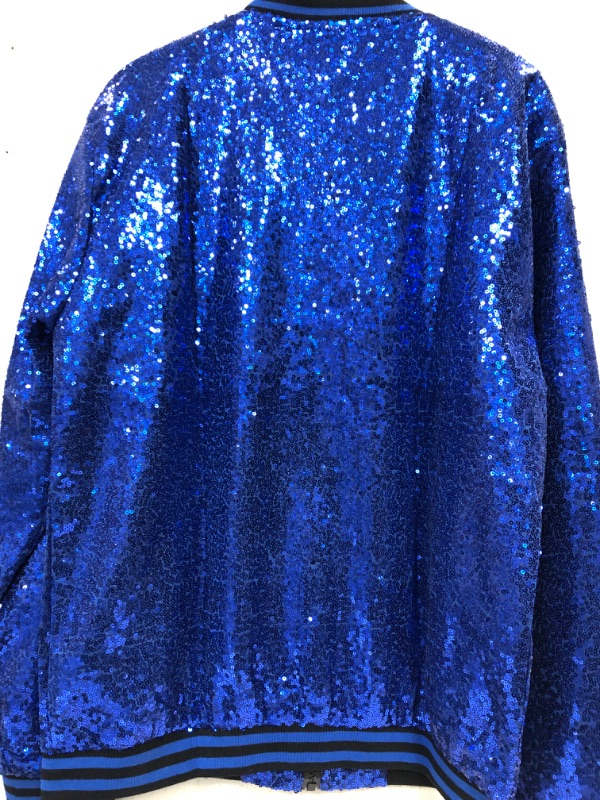 Photo 4 of Blue Sequined Flashy Mens Jacket Size S-M