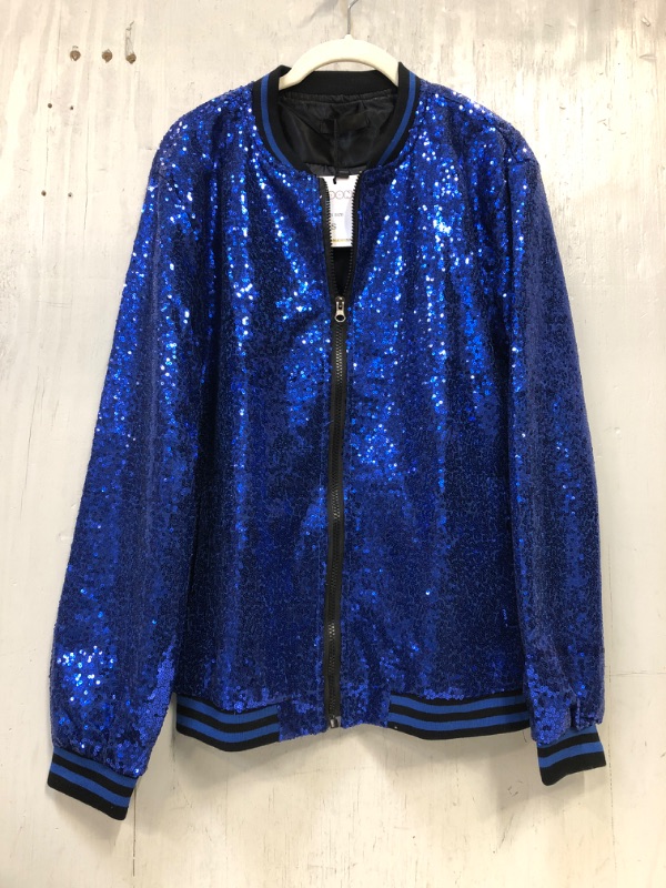 Photo 1 of Blue Sequined Flashy Mens Jacket Size S-M