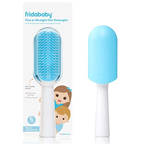 Photo 1 of FridaBaby Fine or Straight Hair Detangling Kids Brush, Detangles Knots Without Tears or Breakage, Comb Teeth and Bristle Design