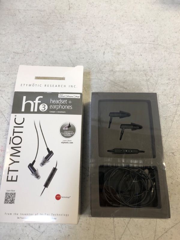 Photo 3 of Etymotic Research  Noise-Isolating In-Ear Earphones with 3 Button Microphone Control,Black,With Mic