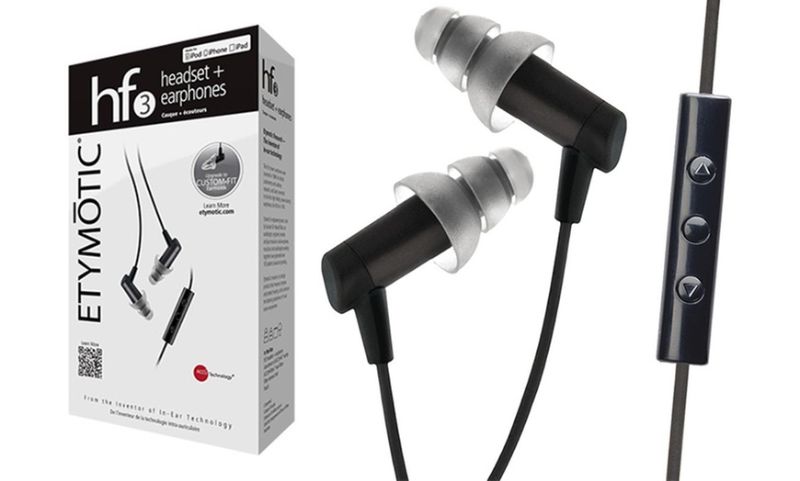 Photo 1 of Etymotic Research  Noise-Isolating In-Ear Earphones with 3 Button Microphone Control,Black,With Mic