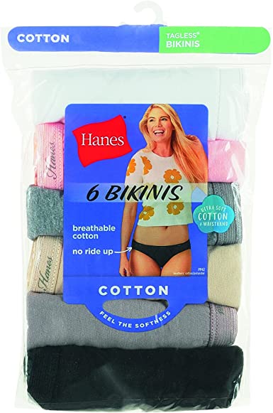 Photo 1 of Hanes Womens Cotton Bikini Underwear Multi-packs (Colors May Vary) ( SIZE 7 / LARGE ) 
