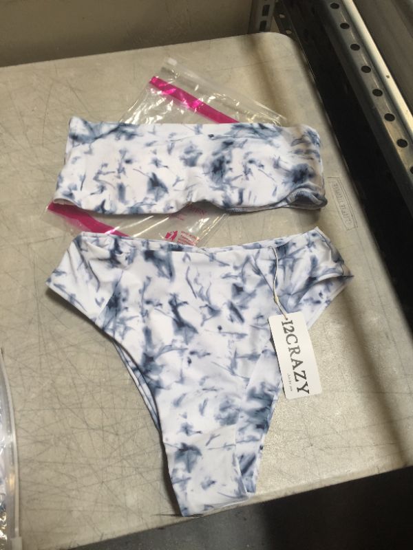 Photo 1 of 2CRAZY TANKINI BATHING SUIT MARBLE BLUE/WHITE
SIZE SMALL